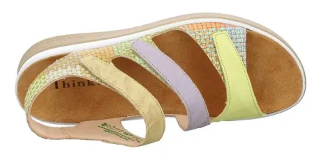 Sandalen<Think - 000585 - 9010 - Geel - Uitneembaar voetbed