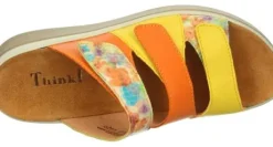 Slippers<Think - 000444 6010 - Geel met oranje - Uitneembaar voetbed