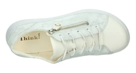 Veterschoenen<Think - ca H wijdte - 001160 1000 - Offwhite - Uitneembaar voetbed