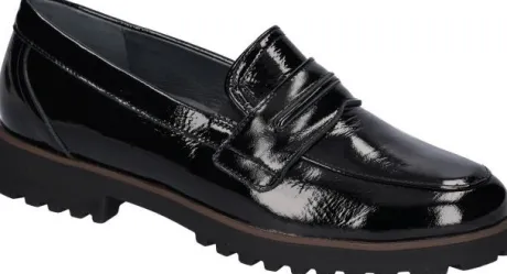 Instapschoenen<Waldlaufer Waldlaufr - Wijdte H - 772509 143 001 - Zwart lak - Uitneembaar voetbed