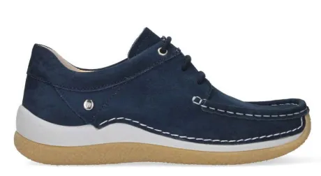 Veterschoenen<Wolky - 0452511 820 - Blauw - Uitneembaar voetbed