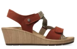 Sandalen<Wolky - 03550 La Jolle - Rood - Uitneembaar voetbed